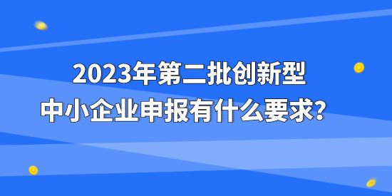 2023年第二批創(chuàng)新型中小企業(yè)申報(bào)有什么要求？