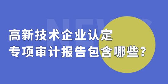 高新技術(shù)企業(yè)認定專項審計報告包括哪些,高企專審收費標準,