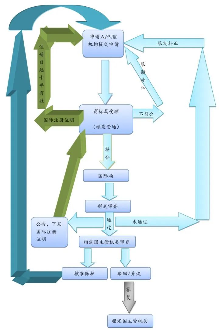 馬德里國際商標(biāo)注冊(cè)流程圖,